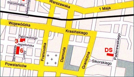 mapa kampusu Katowice centrum